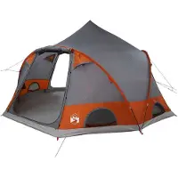 vidaXL Dome Tent 4-Persoon 4-persoons Grijs en Oranje