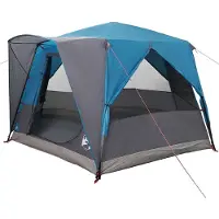 vidaXL Cabin Tent 5-Person met dak Blauw en Grijs 333 x 317 x 194 cm