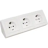 McPower "Flair" Hoekstekkerdoos - 3 stopcontacten - Stekkerblok met 15 cm kabel - Wit