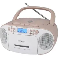 Reflexion RCR2260PK Radio-CD-speler FM AUX, CD, Cassette roos, wit