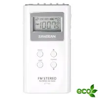 Sangean Pocket 120 - DT-120 - Zakradio, AM/FM, batterijen - Wit