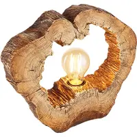 Globo Lighting Unieke tafellamp Vinzenz hout