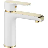 REA Wastafelkraan Bloom White/gold Low