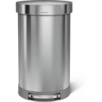 Simplehuman Semi Round 45 Liter Zilver