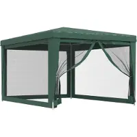 Syfax Partytent met 4 mesh zijwanden 3x4 m HDPE groen