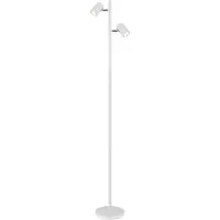 Globo Lighting Vloerlamp Spotlight zwenkbaar Vloerlamp wit mat Woonkamerlamp staand wit, aluminium metaal, 2x GU10 stopcontacten, H 158 cm