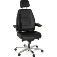 Hjh OFFICE 24 HOURS Leder - XXL bureaustoel Zwart