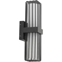 LUCANDE Wandlamp buiten Chandan, dimbaar, zwart, Aluminium, Modern, Wandlamp buiten