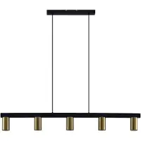 LINDBY Hanglamp Baliko, dimbaar, zwart, Woon-/ Eetkamer, metaal, Modern, hanglamp