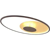 LINDBY LED-plafondlamp Feival, dimbaar, bruin / roest, Woon-/ Eetkamer, metaal, Modern, LED plafondlamp