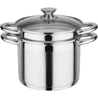 GSW Pastapot Treviso, 22 cm, met glazen deksel, artikelnummer 975360, roestvrij staal 18/8, inhoud ca. 6,5 liter