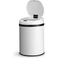 Juskys Automatische Prullenbak / Afvalemmer / Sensorprullenbak - 30 Liter - Wit - Rond