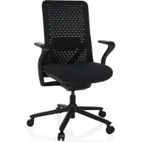 Hjh OFFICE Bureaustoel / draaistoel VERVIO rugleuning 3D-mesh / zitting stof zwart