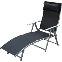 Outsunny Sunny Ligbed klapbaar met kussen zwart
