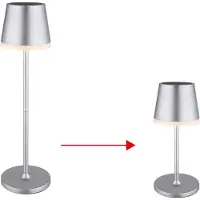 Globo LED lamp op zonne-energie, metaal, zilverkleurig, hoogte 41 cm, IP44 Metall, chroom / zilver, metaal, Solar buitenverlichting