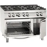 Bartscher gasfornuis met 6 branders, model EBO 2/1GN, NS