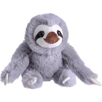 Wild republic knuffelluiaard Lil'kins junior 13 cm pluche grijs