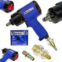 GEKO Pneumatische momentsleutel 1/2", 1550 Nm, met smering, model 12156
