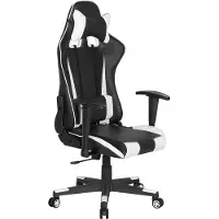 Beliani GAMER - Gamestoel - Wit/ Zwart - Kunstleer