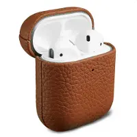 Accezz Echt Leren Case voor de Apple Airpods 1 / 2 - Cognac