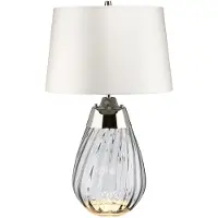 Elstead Lighting LED Tafellamp Lena - Smoke | E27 60W 3000K 620Lm 830 | Smoke-tinted Glass / Off-White Shade
