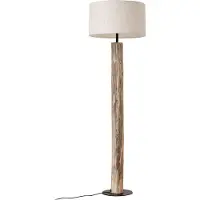 LUCANDE Vloerlamp Jorvan, hout licht, Woon-/ Eetkamer, Hout, vloerlamp