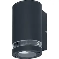Osram buitenwandlamp GU10 downlight met afschermring, indirect licht, aluminium behuizing donkergrijs, IP44 & IK03, wandlamp voor gevels
