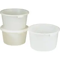 Craemer Bottich, 65 liter, HD-polyethyleen, wit, met handgrepen. Hoogte: 590 mm, breedte: 330 mm