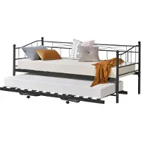 En.casa Slaapbank met onderschuifbed Skutskär 90x200 cm zwart
