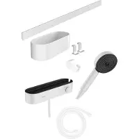 Hansgrohe Bundelset Handdouche WallStoris Thermostaat Glijstang en Opbergset Mat Wit