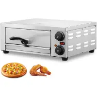 Vevor 12-inch 1500W elektrische pizzaoven voor op het aanrecht met temperatuurregeling en timer van 0-60 minuten
