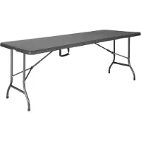 Bolero rattan rechthoekige opvouwbare tafel zwart 6ft