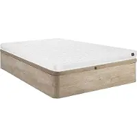 Vente-unique Set 120 x 200 cm bedbodem met opbergruimte, licht naturel + matras van schuim van 15 cm dik - DANAE II van YSMÉE