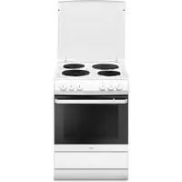 Amica SHE 11640 W elektrische oven, wit, 60 cm breed, , boven- en onderwarmte, 4 kookplaten, deur met hittescherm, automatische reinigingsfunctie