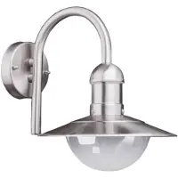 LINDBY Wandlamp buiten Damion, dimbaar, alu / grijs / zink, Roestvrij staal, Modern