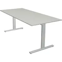 Theo Kerkmann Büromöbelfabrik GmbH & Co. KG Form 2 Bureau Rechthoekig Lichtgrijs T-Voet 1.800 (B) x 800 (D) x 820 (H) mm