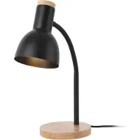 Lux.pro Tafel lamp 'Woodley', scharnierend, 1 x E14, metaal, hout, zwart