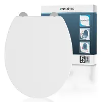 Schutte WC-Bril 82630 SLIM WHITE Duroplast - Met valrem - Afneembaar - Belastbaar tot 250 KG
