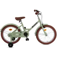 Nogan Dutchy Kinderfiets 18 Inch - Met Zijwieltjes - Verstelbaar Stuur & Zadel - Terugtraprem & V-Brake - Groen