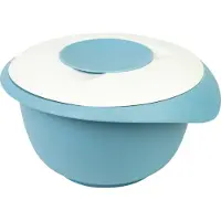 Westmark Mengkom met tweedelige deksel, 2,5 l, met schenktuit, kunststof, wit/blauw, 3153227B