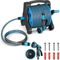 Juskys Mobiele Slanghaspel Basic - 30 Meter - Blauw - Inclusief toebehoren