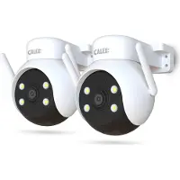 Calex Smart Security PTZ Buiten camera – Beveiligingscamera met 2-weg audio - 2K (full HD) – Wit - Duopack