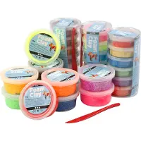 Foam Clay Creativ Company – Zelfhardende Boetseerklei – Metallic, Glitter en Basiskleuren – 28 Potjes – Multicolor