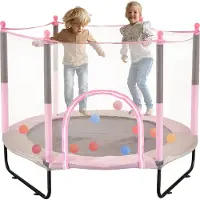 Vevor Kindertrampoline Buitentrampoline Mini Leisure Trampoline 1545 mm voor peuters met veiligheidsnet en basketbalring