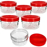 MamboCat Set van 6 voorraadpotten ORTES 1.5L met rood kunststof deksel - 17305322S