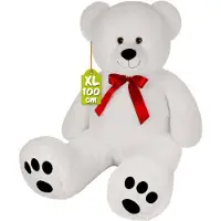Monzana Knuffelbeer Wit Pluche 100cm XL