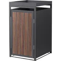 ML-Design Kliko ombouw, Container ombouw met plantendak, tot 240 liter 68x80x124 cm gemaakt van staal in donker eiken ML design