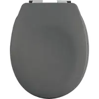 Spirella 10.21303, verlengd, hard toiletzitting, grijs, ABS, Duroplast, 371 mm, 455 mm