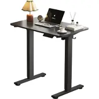 Worktrainer MiniDesk Elektrisch Zit-Sta Bureau Zwart – Verstelbaar Bureau met Memoryfunctie – Ergonomisch Bureau voor Thuiswerken en Kantoor – 73-118 cm