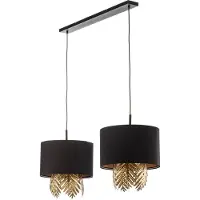 LUCANDE Design hanglamp Malviras, dimbaar, zwart, Woon-/ Eetkamer, Textiel / Stof / Zijde, Design, hanglamp